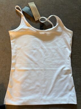 NWT- White Strappy Tank Top - Petite Studio